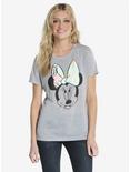 Disney Minnie Mouse Tropical Bow Womens Tee, GREY, hi-res