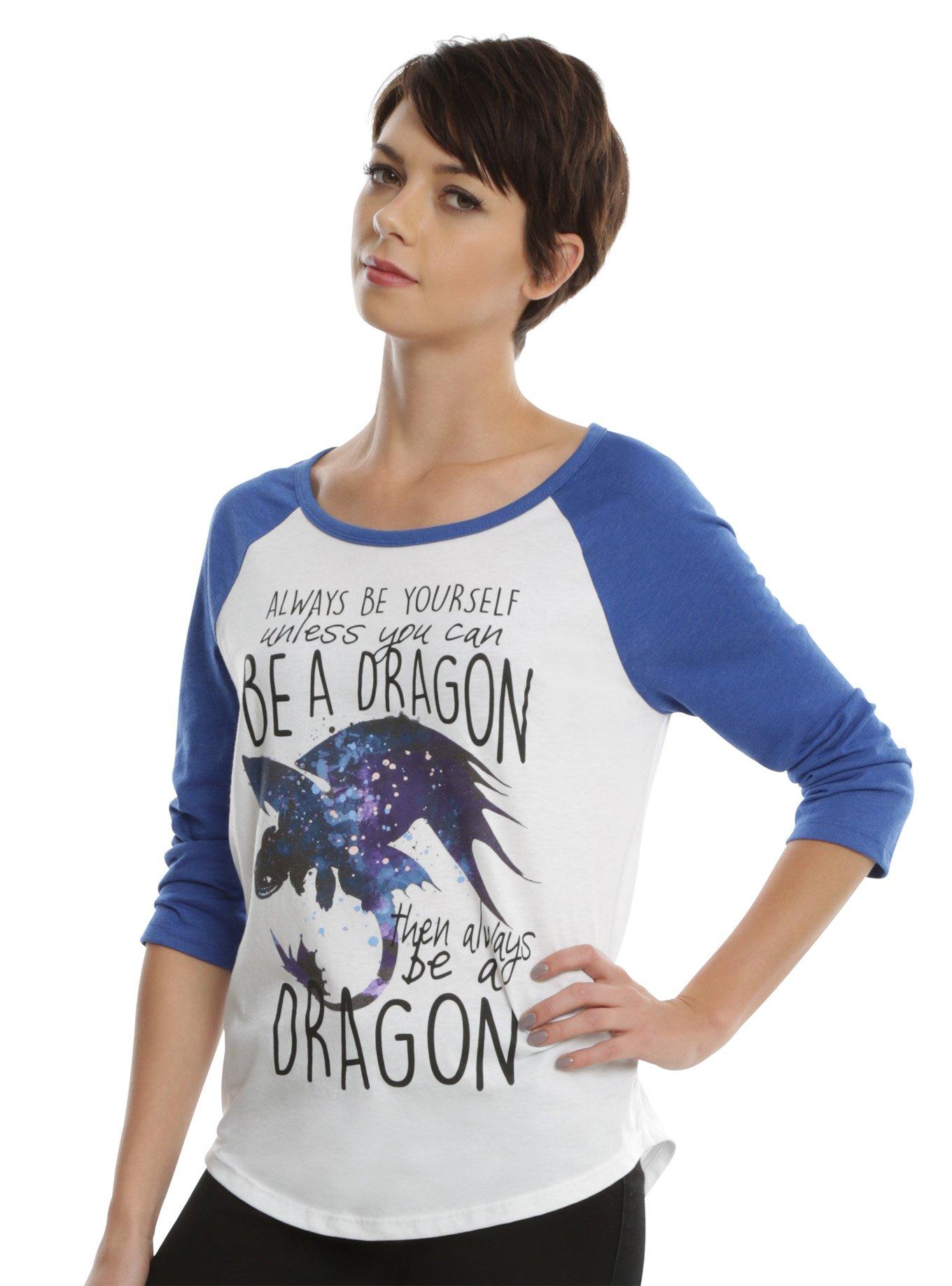 How To Train Your Dragon Be A Dragon Girls Raglan, WHITE, hi-res