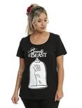 Disney Beauty And The Beast Enchanted Rose Glow Girls T-Shirt Plus Size, BLACK, hi-res