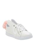 White Bunny Lace-Up Sneakers, WHITE, hi-res