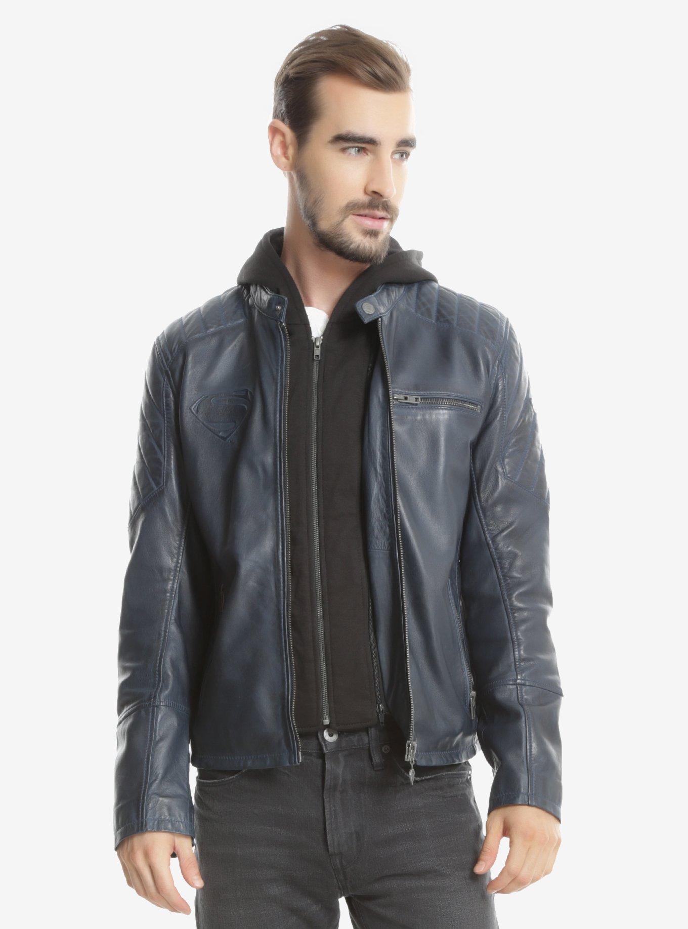 DC Comics Superman Blue Leather Jacket, NAVY, hi-res