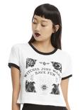 Witches Have Fun Girls Crop Top, WHITE, hi-res