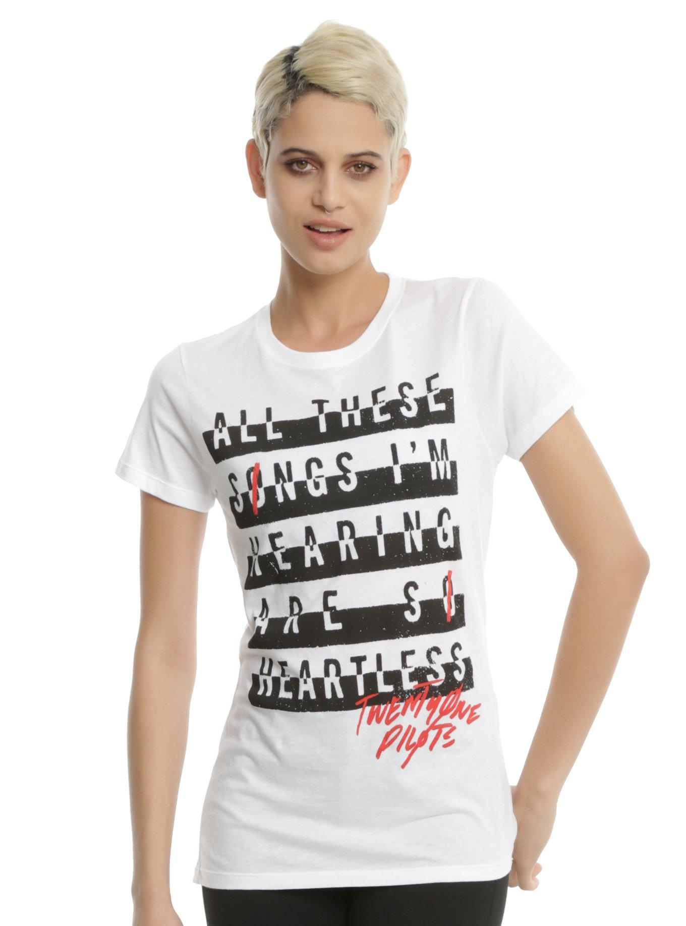 Twenty One Pilots Lane Boy Lyrics Girls T-Shirt, WHITE, hi-res
