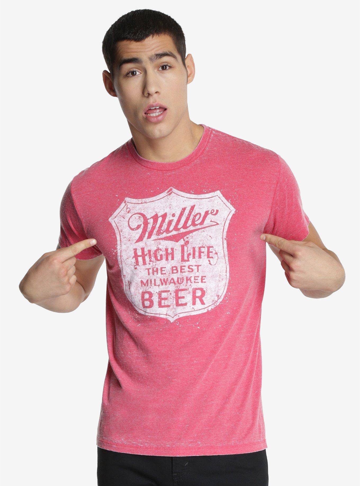 Miller Beer Logo T-Shirt, DARK RED, hi-res
