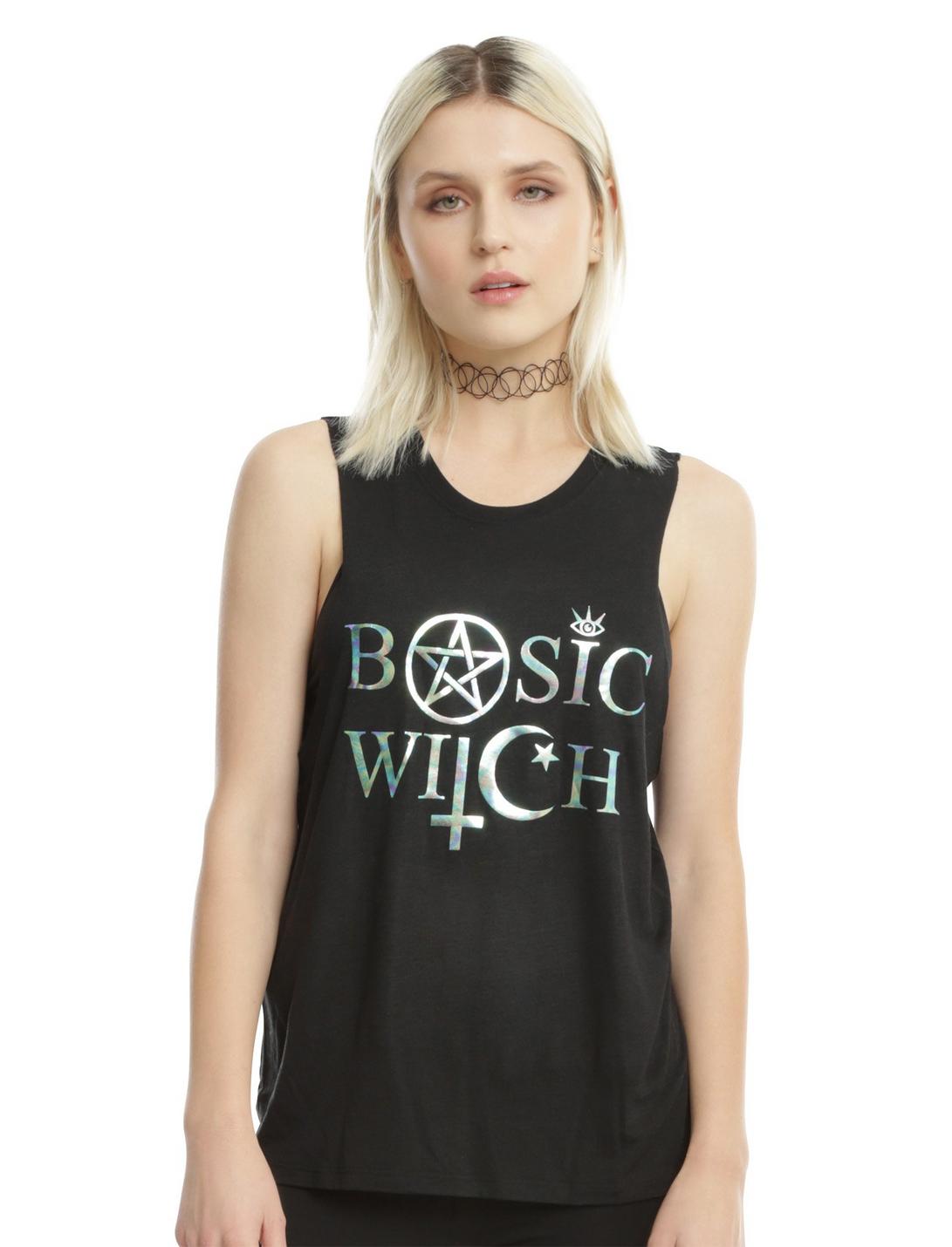 Basic Witch Foil Girls Muscle Top, BLACK, hi-res