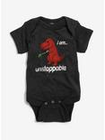 Unstoppable T-Rex Baby Bodysuit, BLACK, hi-res