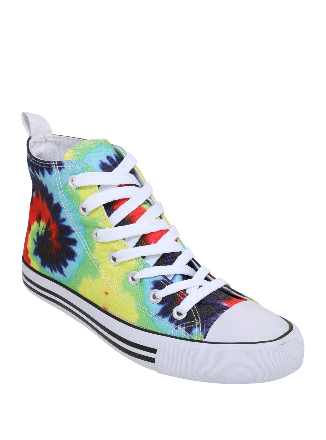 Tie Dye Hi-Top Sneakers, RAINBOW, hi-res