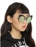Black Rose Gold Top Bridge Cat Eye Sunglasses, , hi-res