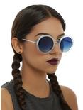 Light Blue Ombre Round Sunglasses, , hi-res