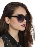 Black & Purple Ombre Oversized Sunglasses, , hi-res