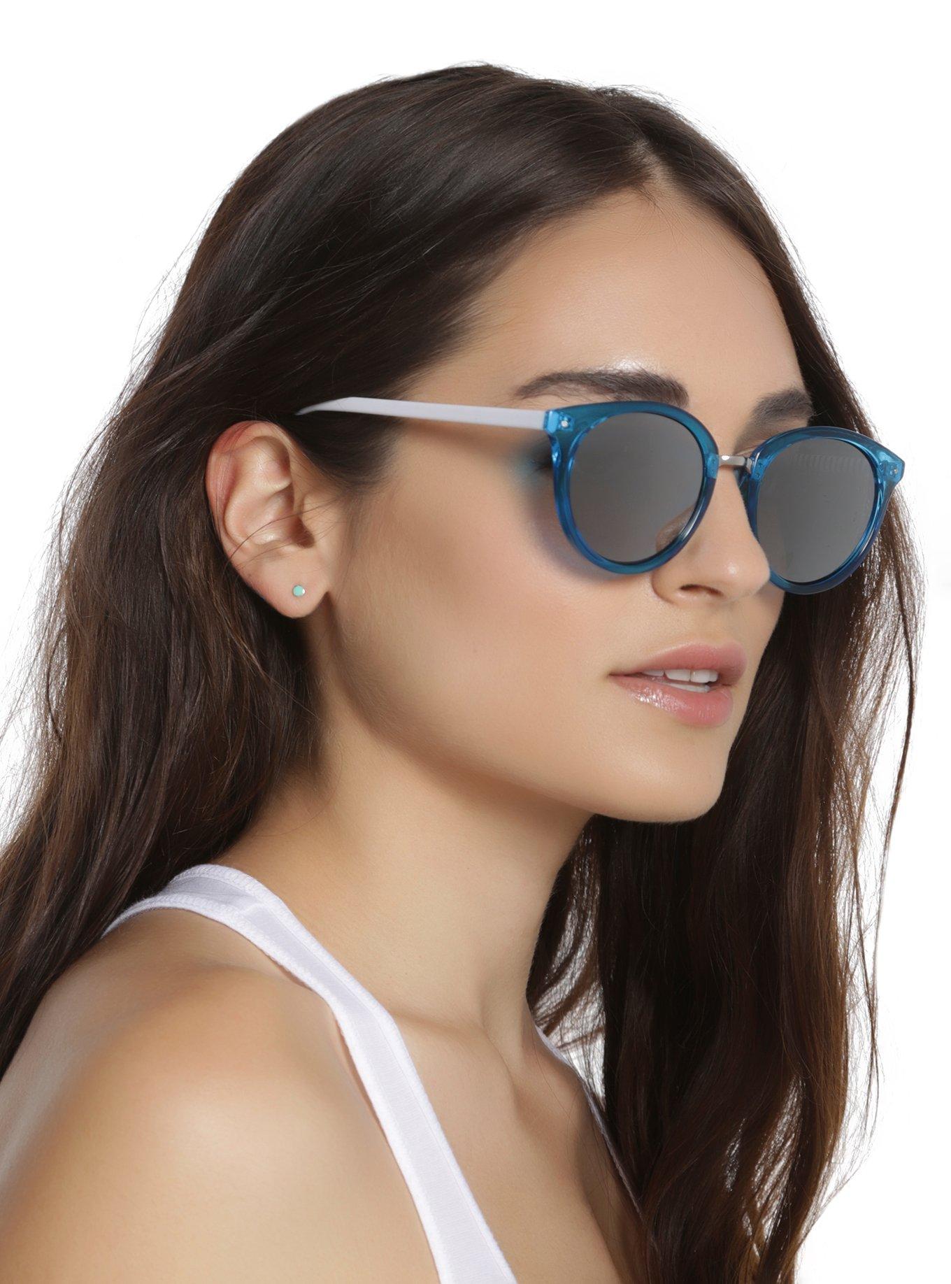 Disney Alice In Wonderland Transparent Blue Round Sunglasses, , hi-res