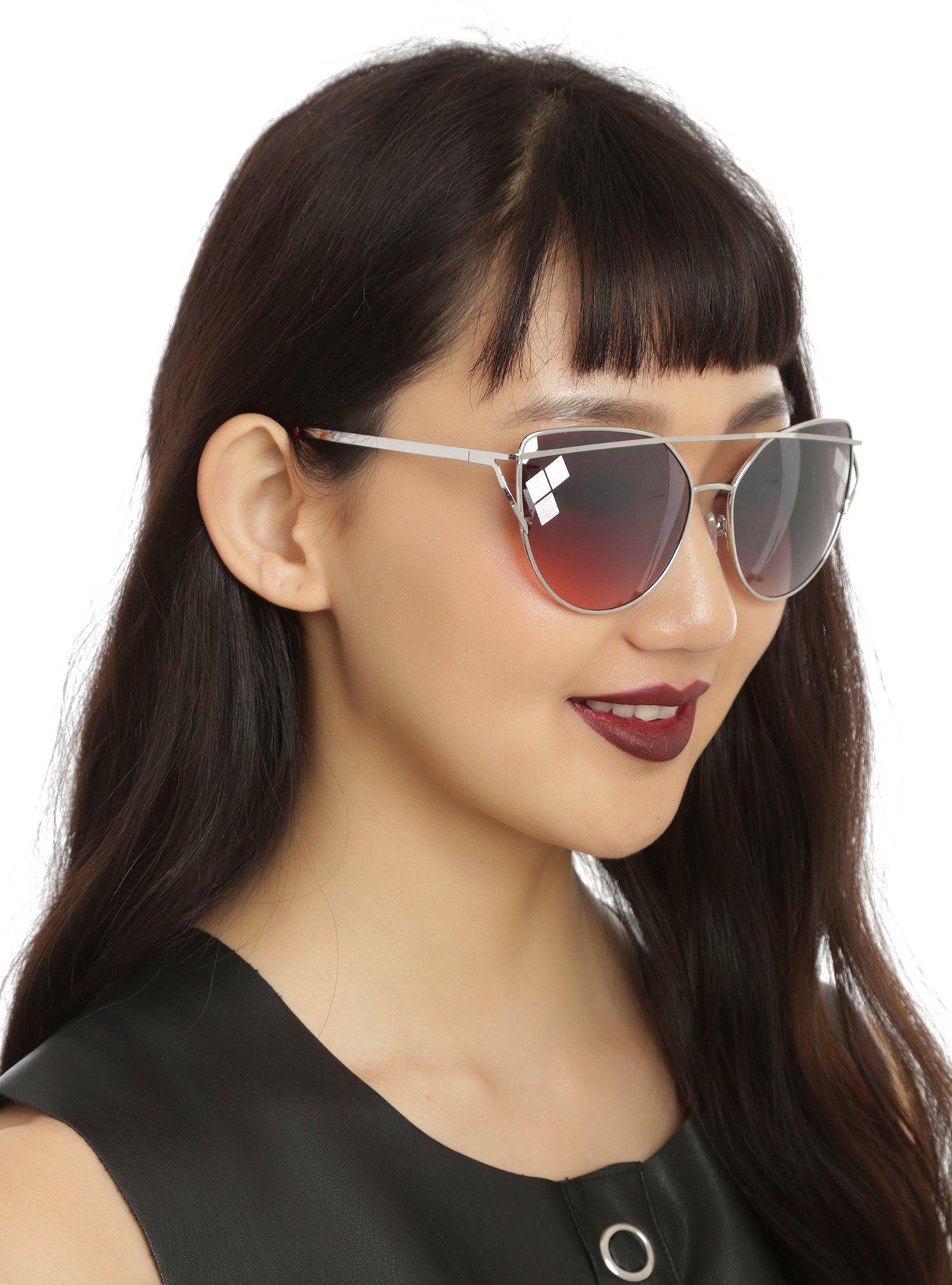 DC Comics Harley Quinn Red And Black Sunglasses, , hi-res