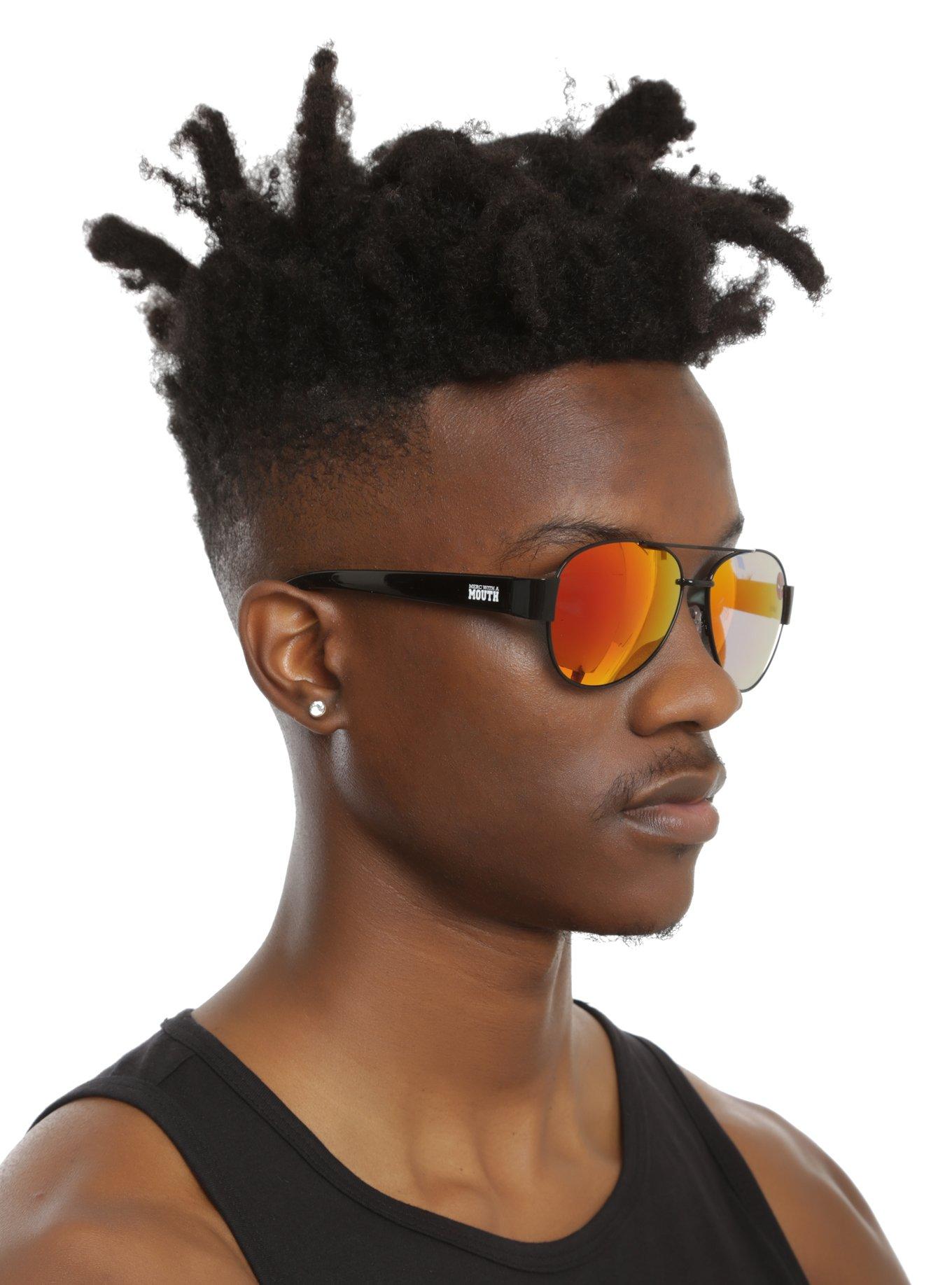 Marvel Deadpool 1991 Red Mirror Lens Aviator Sunglasses | Hot Topic