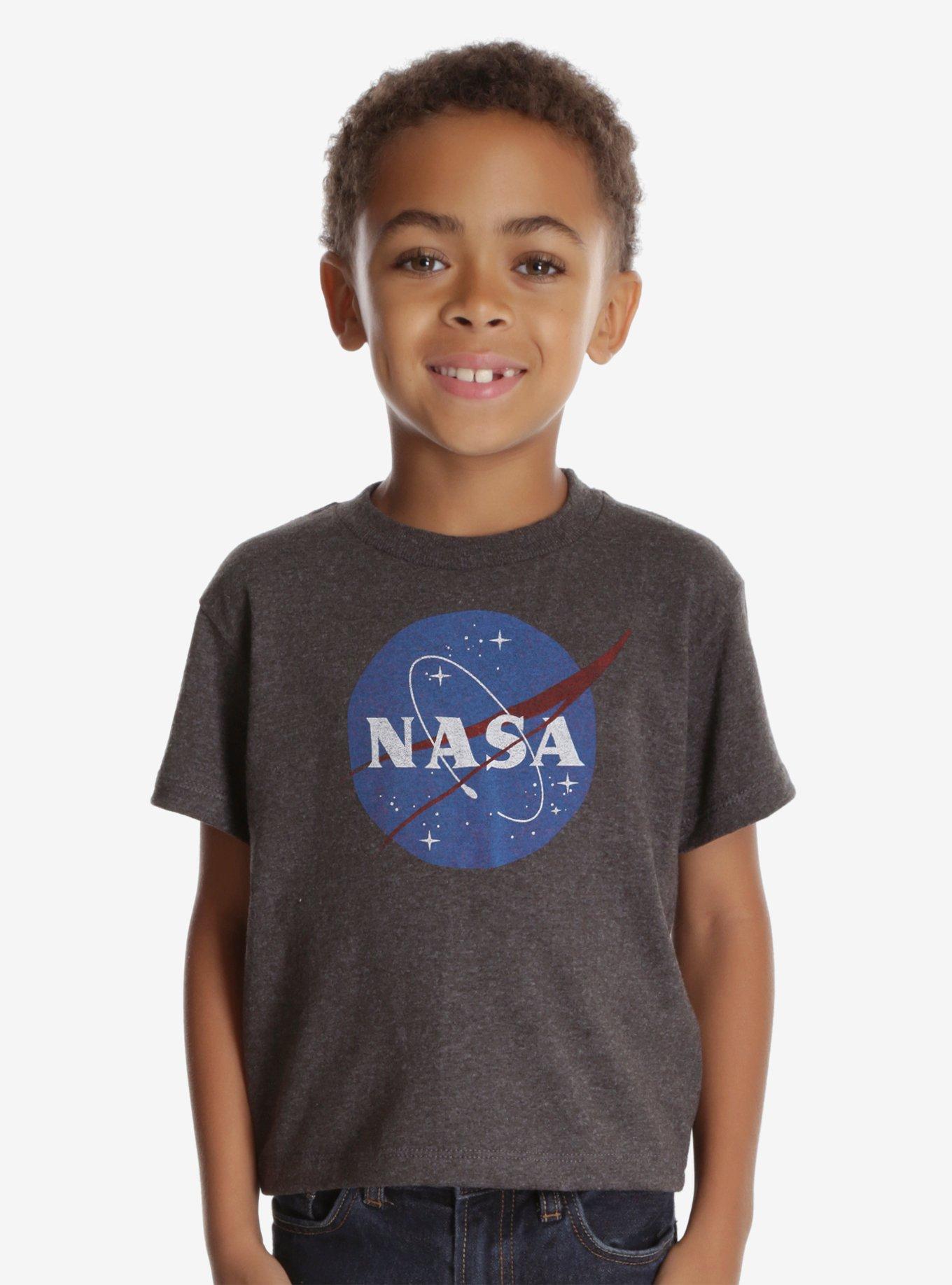 NASA Logo Youth Tee, CHARCOAL, hi-res