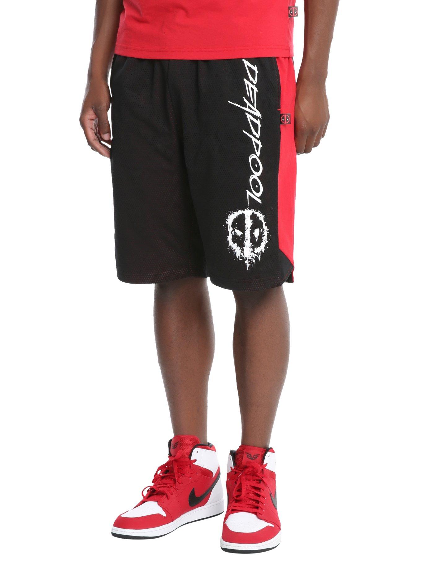 Marvel Deadpool Basketball Shorts, BLACK, hi-res view 1