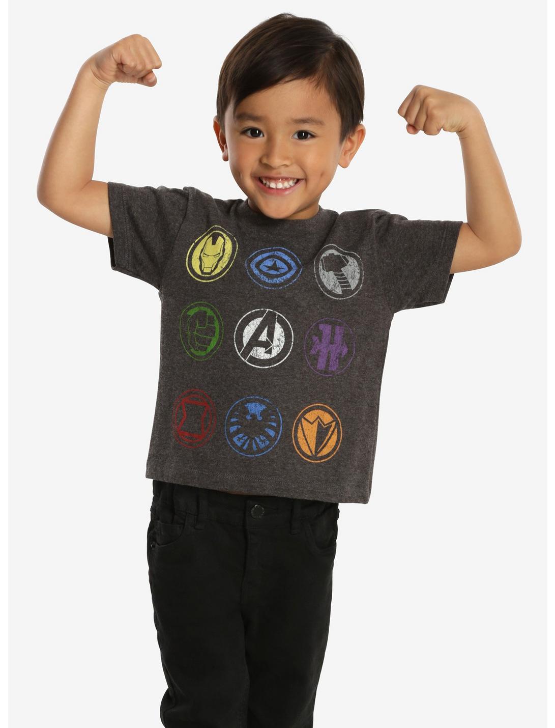 Marvel Avengers Logos Toddler Tee, CHARCOAL, hi-res