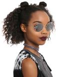 Silver Mirror Cut-Out Round Cat Sunglasses, , hi-res