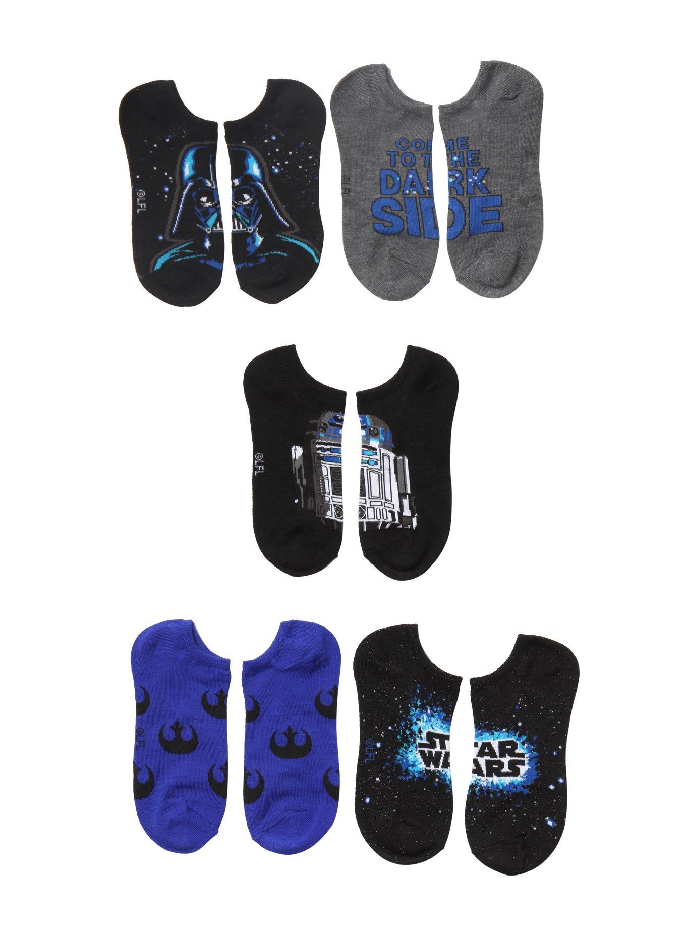 Star Wars Dark Side No-Show Socks 5 Pair, , hi-res