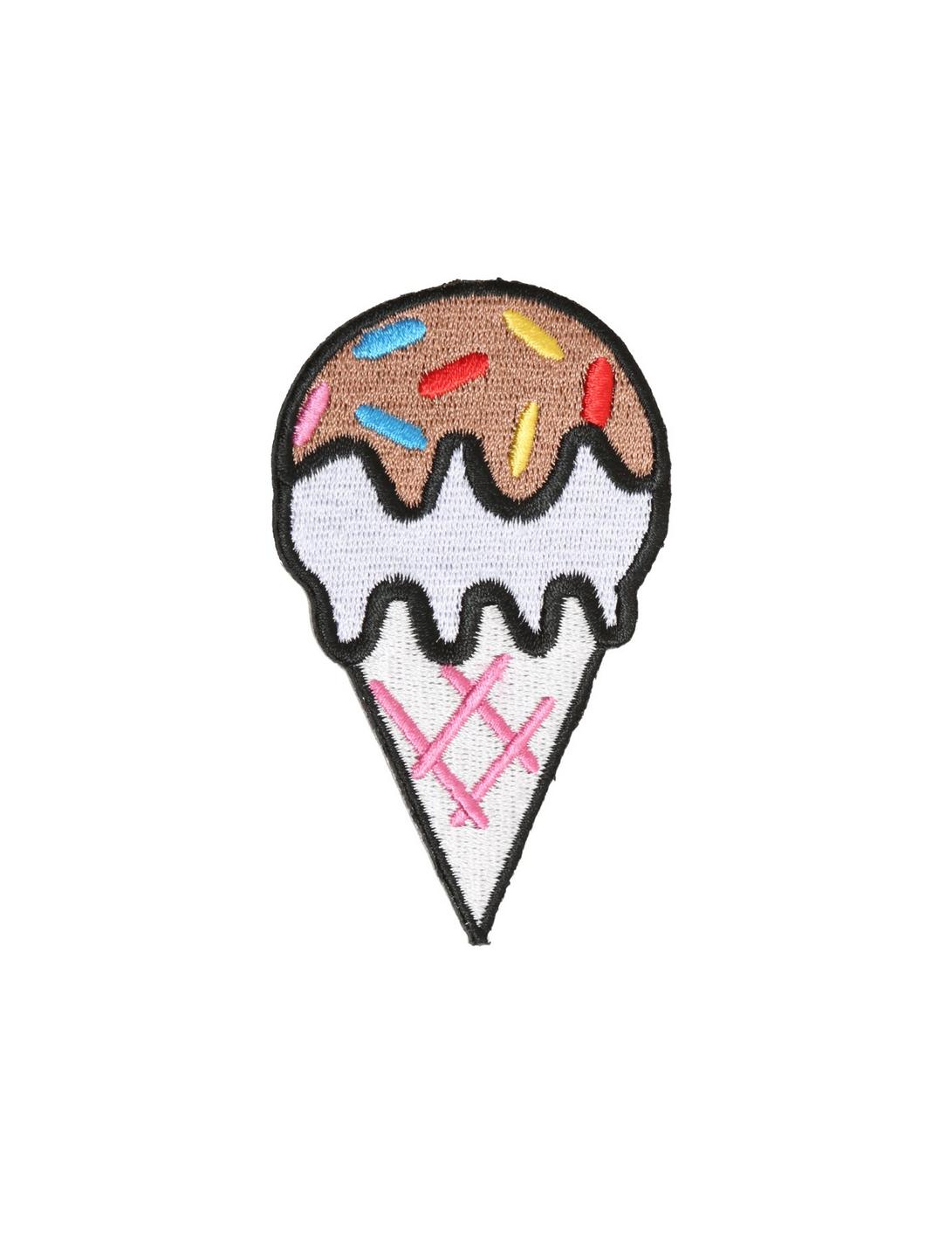 Ice Cream Cone Iron-On Patch, , hi-res
