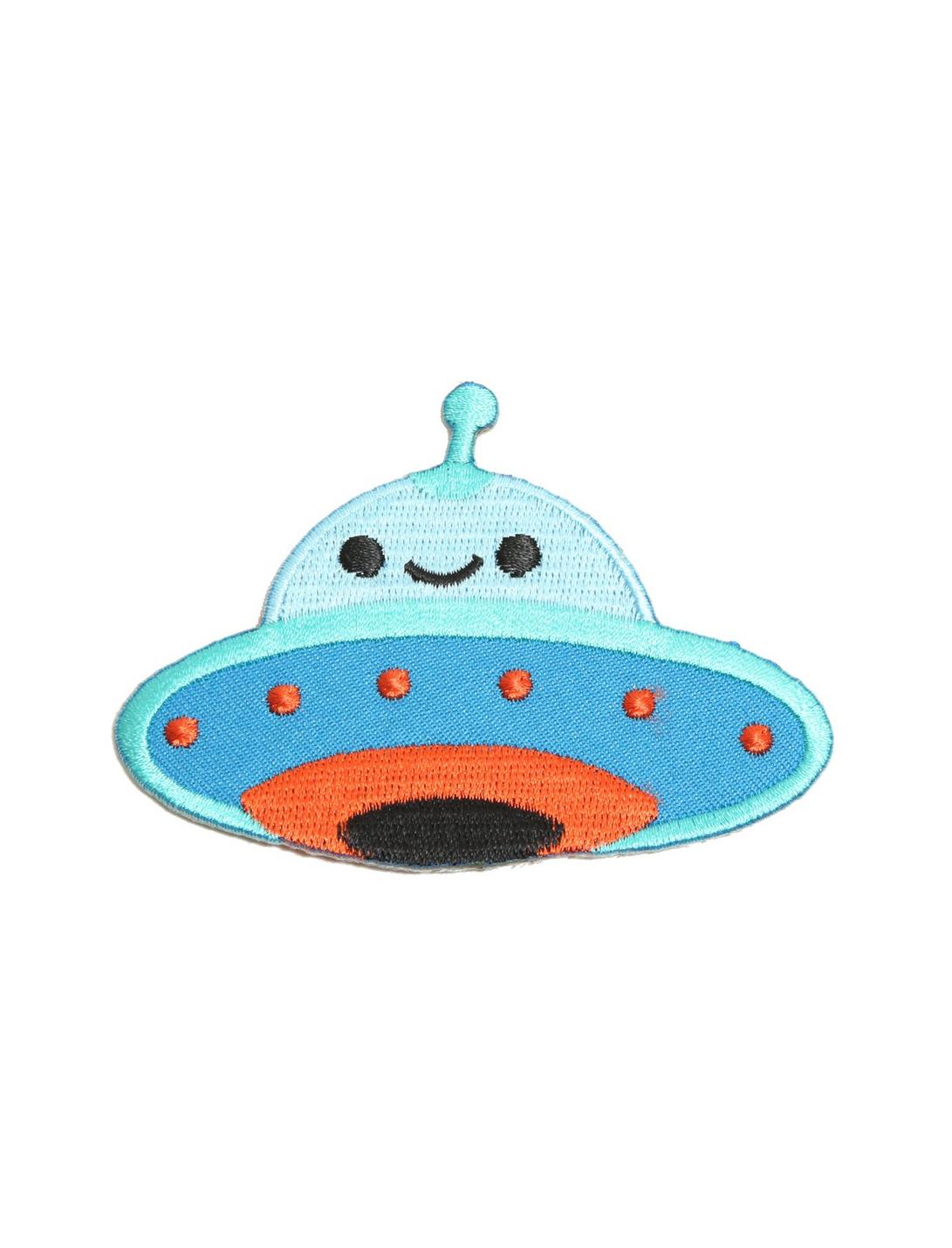 Happy UFO Iron-On Patch, , hi-res