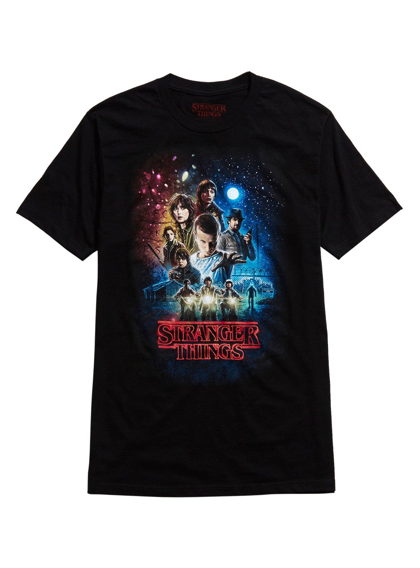 Stranger Things Poster T-Shirt, BLACK, hi-res