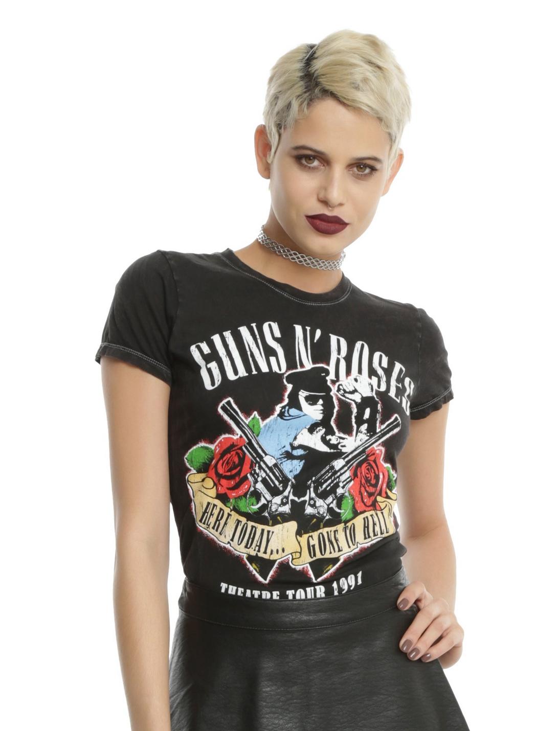 Guns N' Roses Here Today Gone To Hell Girls T-Shirt, BLACK, hi-res
