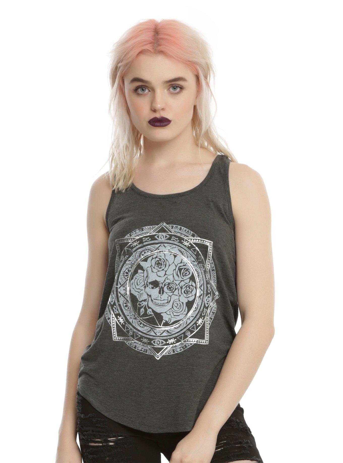 Astro Skull Girls Tank Top, BLACK, hi-res