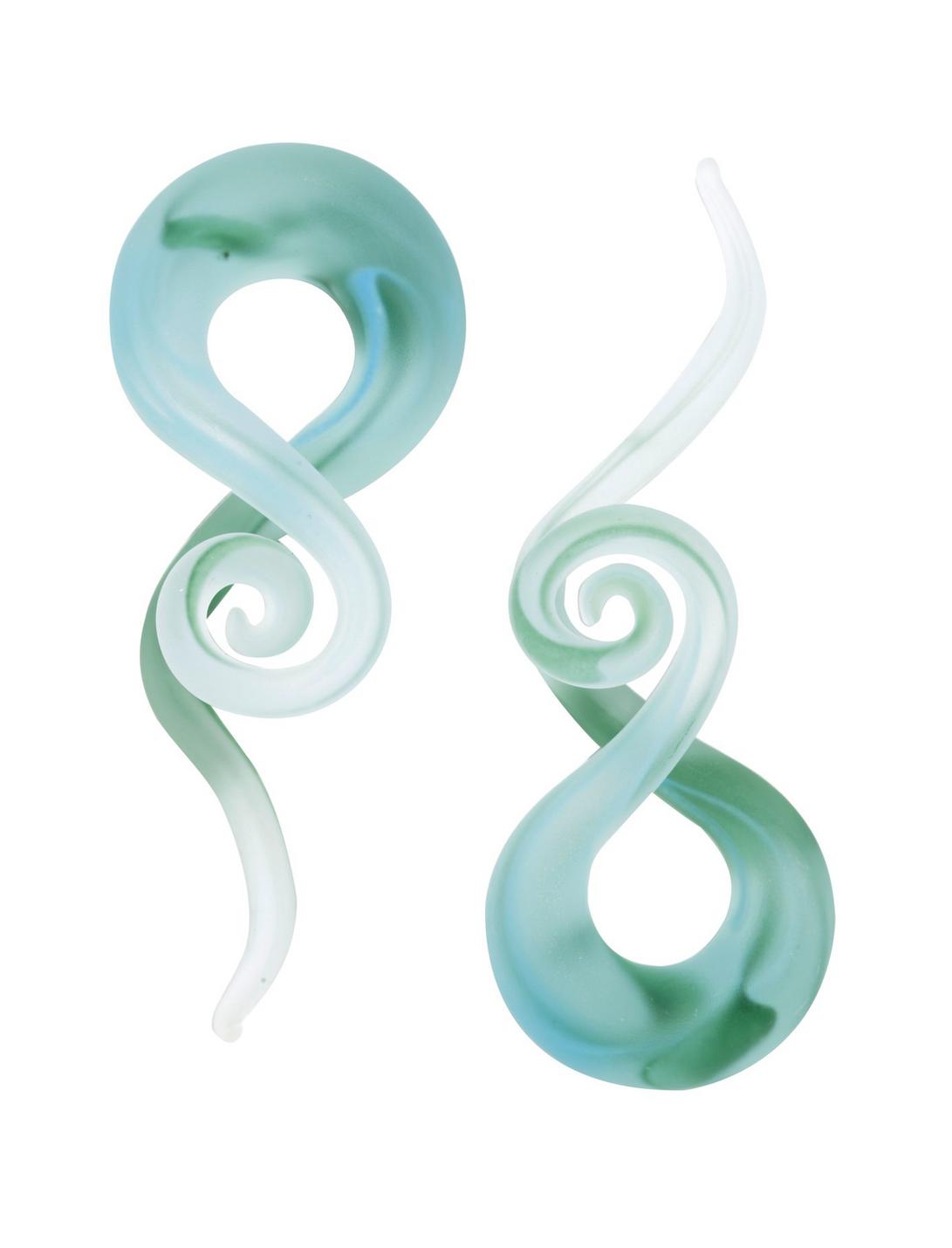 Glass Green & Blue Smoke Glass Spiral Pincher 2 Pack, MULTI, hi-res
