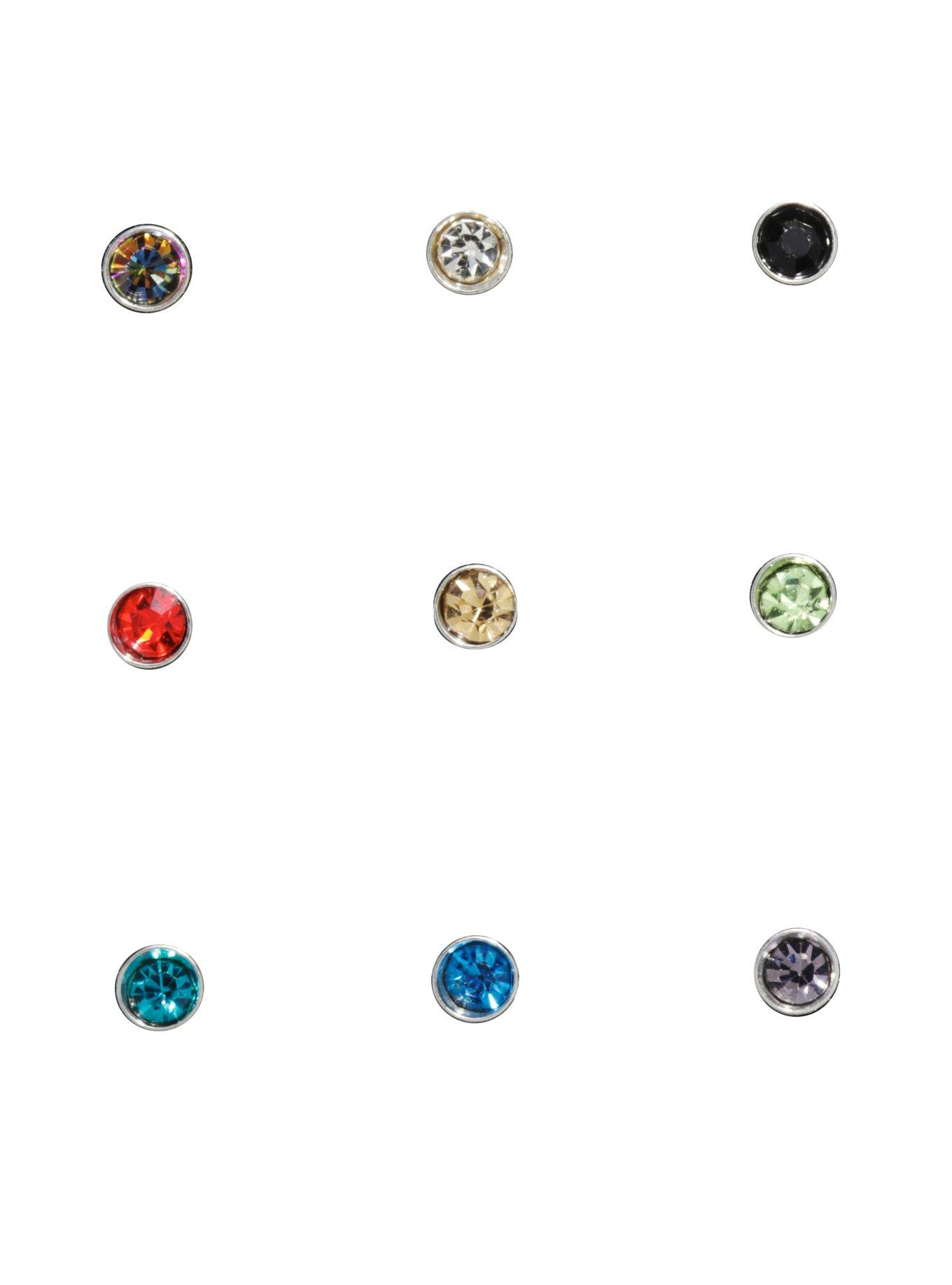 Steel Essential Color Nose Stud 9 Pack | Hot Topic