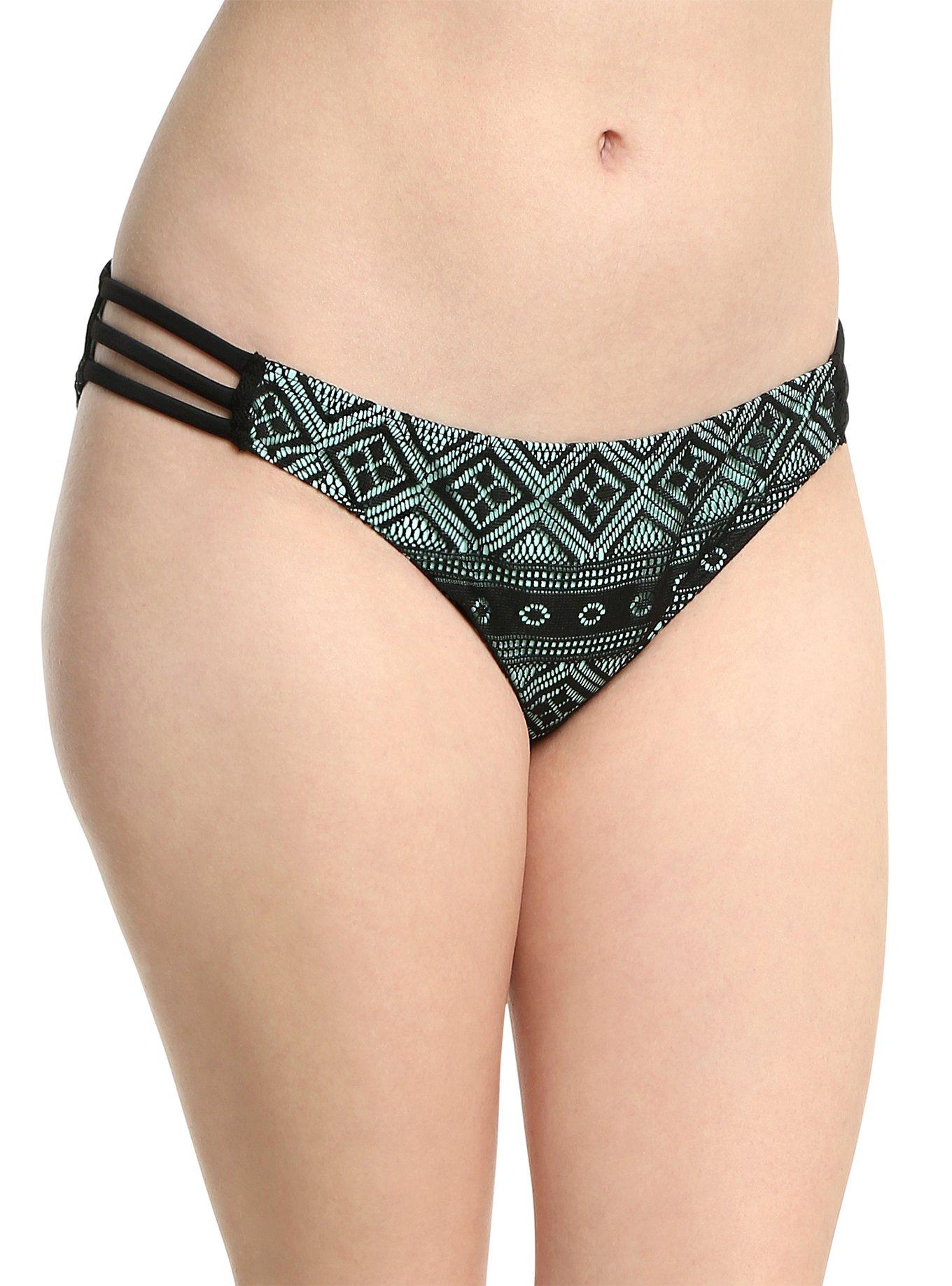 Crochet Teal Swim Bottoms, TEAL, hi-res