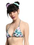 Floral & Stripe Reversible Swim Top, MULTI, hi-res