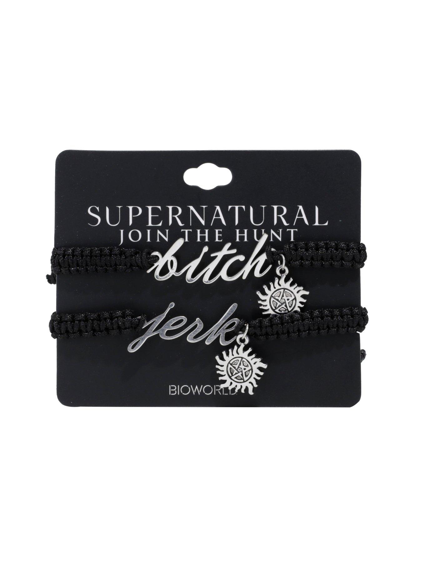 Supernatural Jerk & Bitch Cord Bracelet Set, , hi-res