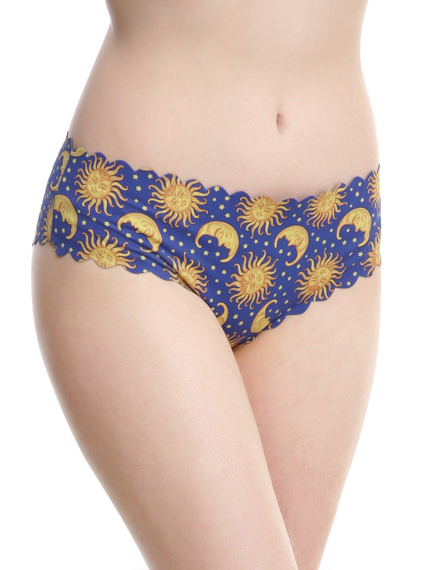 Vintage Sun & Moon Swim Bottoms, BLUE, hi-res