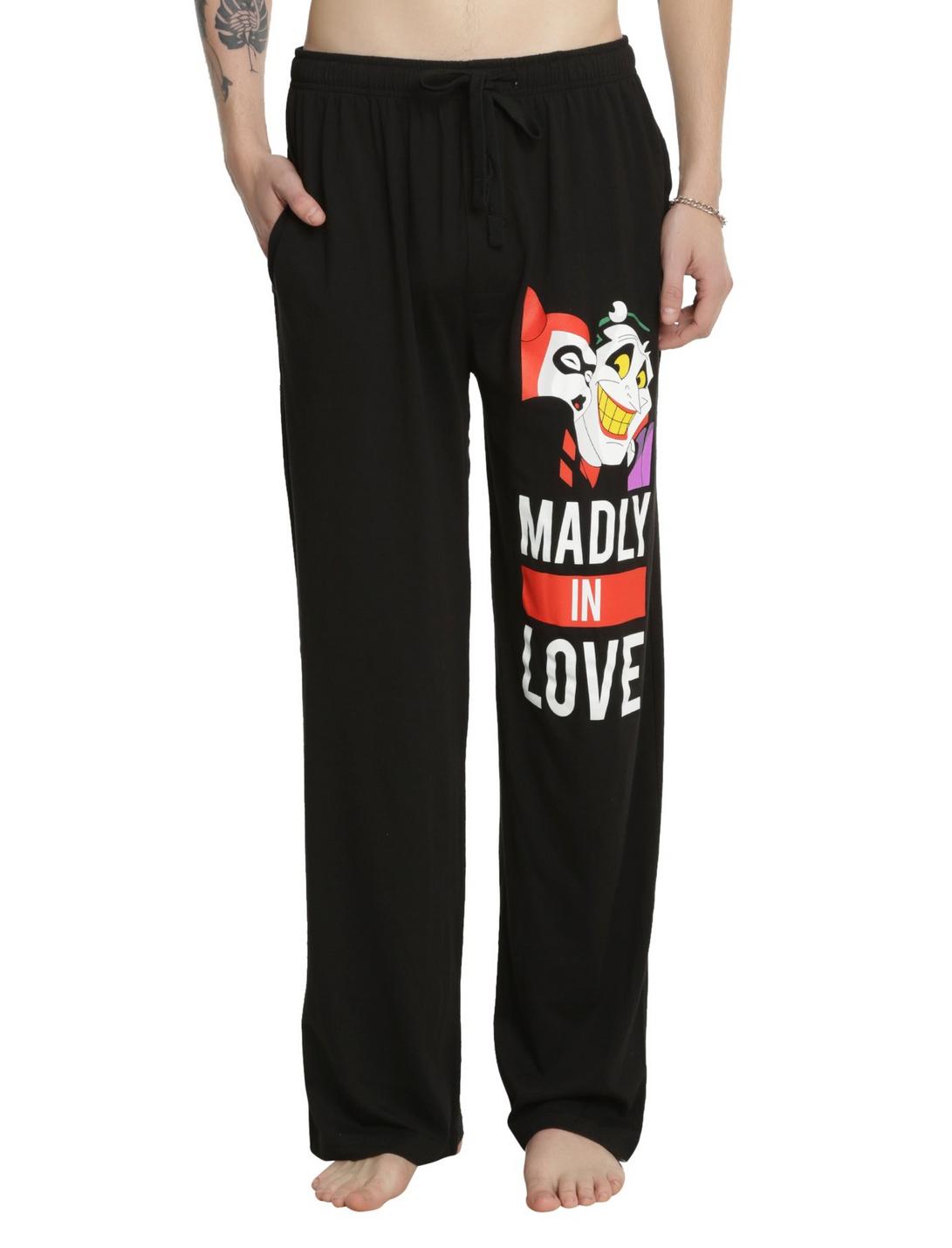 DC Comics Harley Quinn & Joker Madly In Love Guys Pajama Pants, BLACK, hi-res