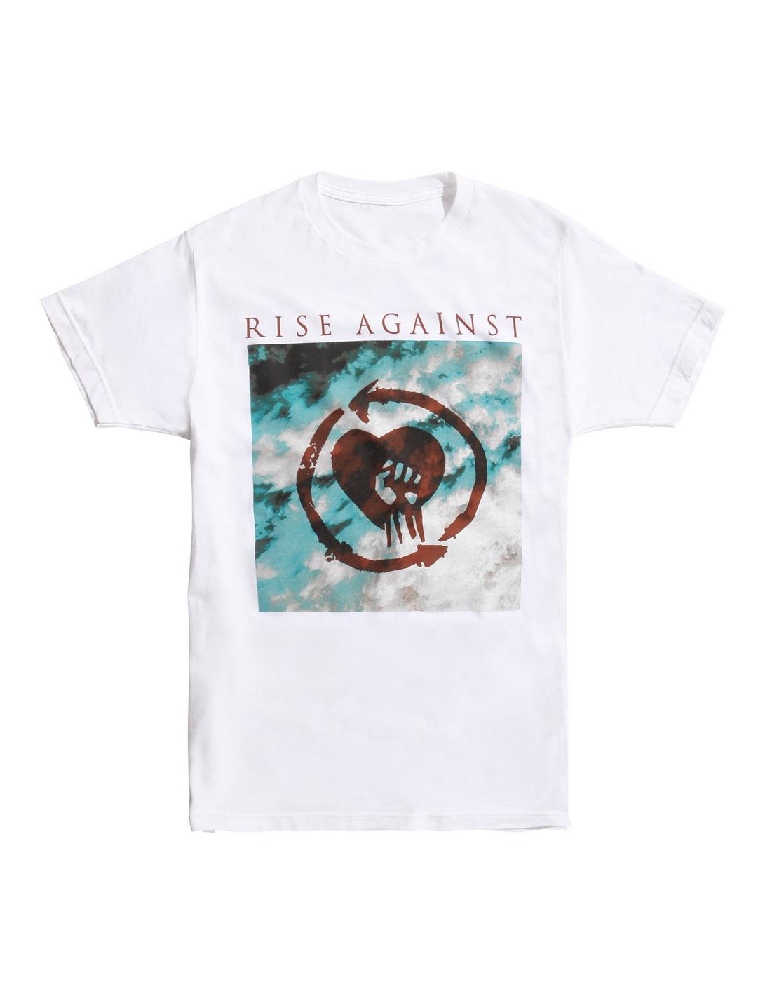 Rise Against Logo Clouds T-Shirt, WHITE, hi-res