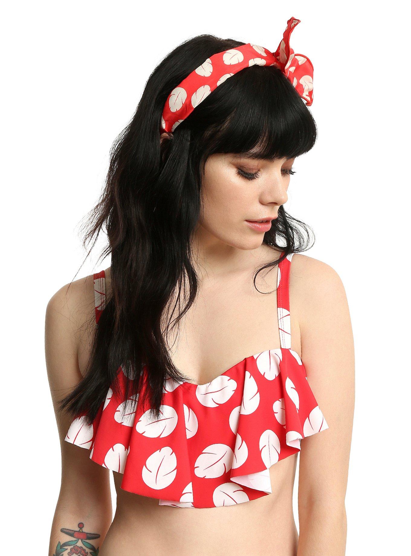 Disney Lilo & Stitch Hibiscus Print Swim Top, MULTI, hi-res