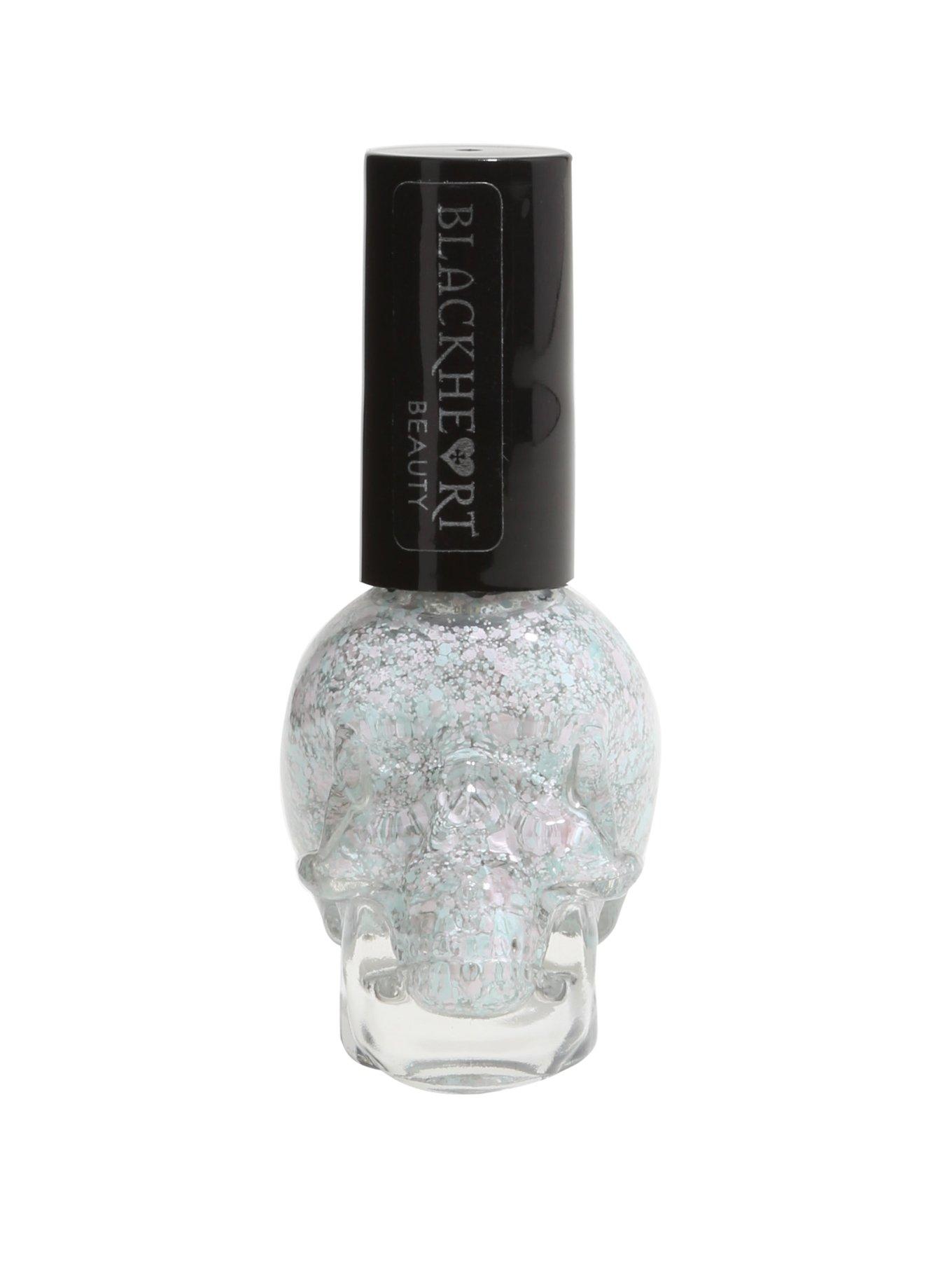 Blackheart Beauty Mint & Pink Splatter Nail Polish, , hi-res