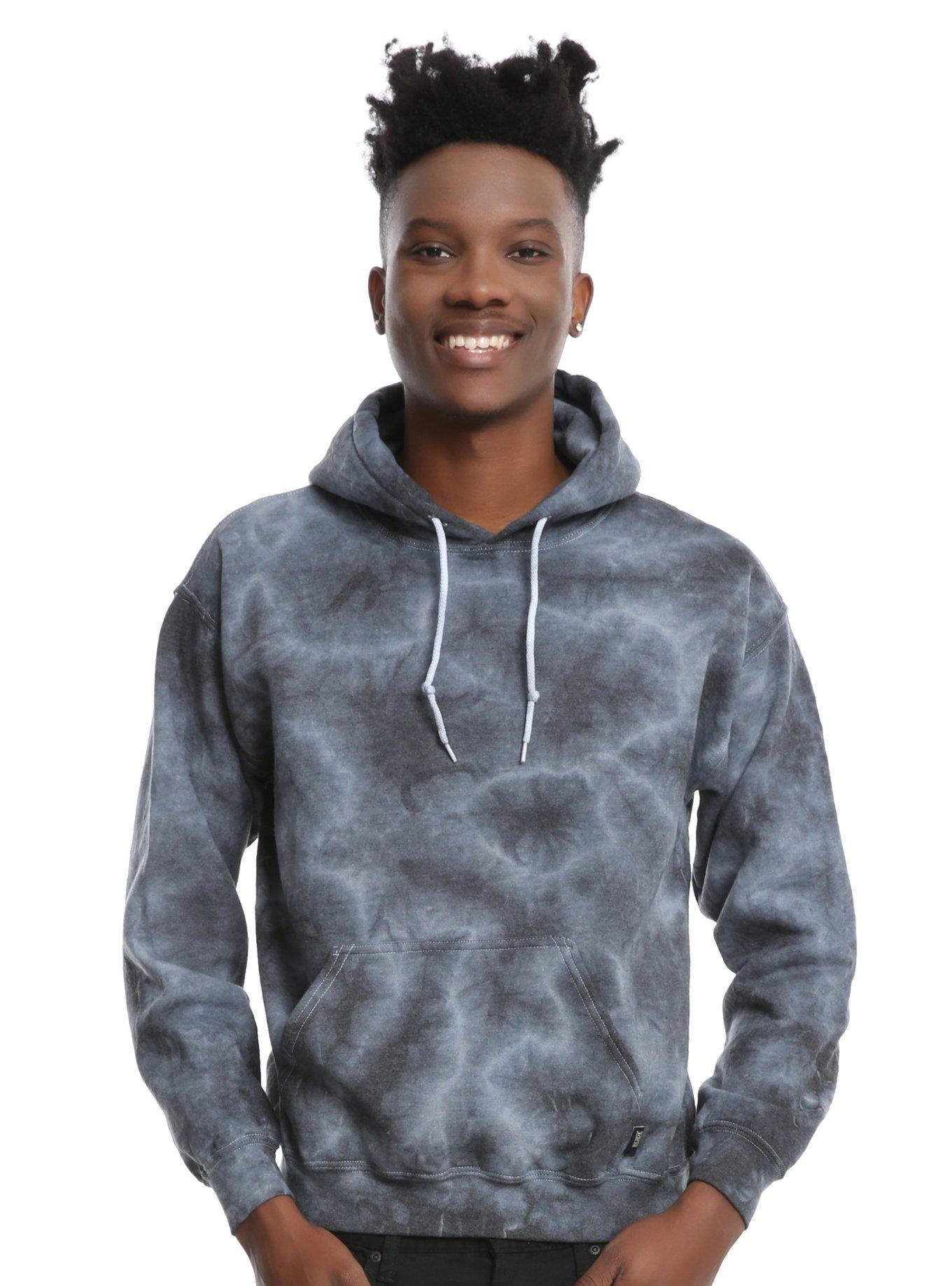 XXX RUDE Grey Tie Dye Hoodie, BLUE, hi-res