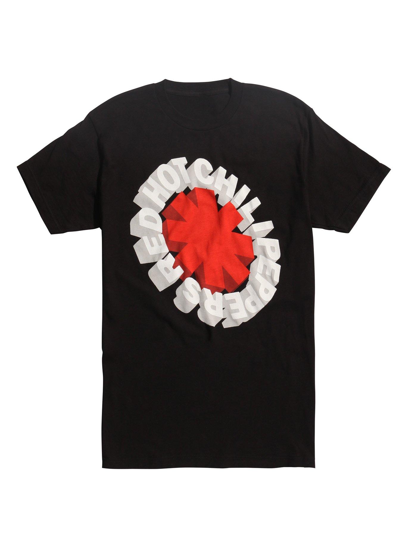 Red Hot Chili Peppers 3D Asterisk Logo T-Shirt, BLACK, hi-res