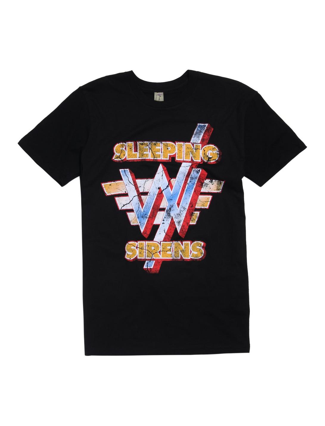Sleeping With Sirens Retro Logo T-Shirt, BLACK, hi-res