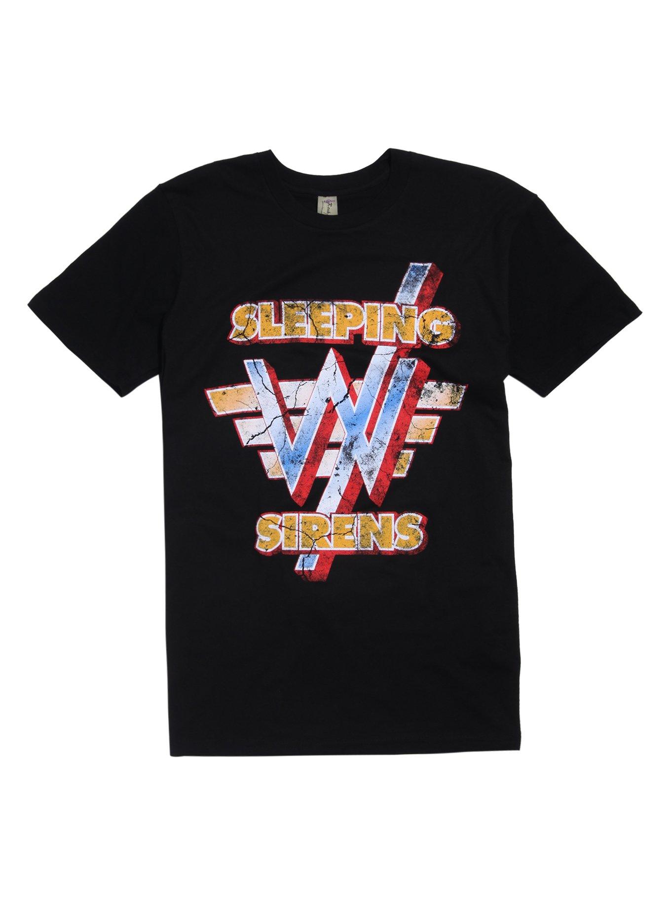 Sleeping With Sirens Retro Logo T-Shirt, BLACK, hi-res