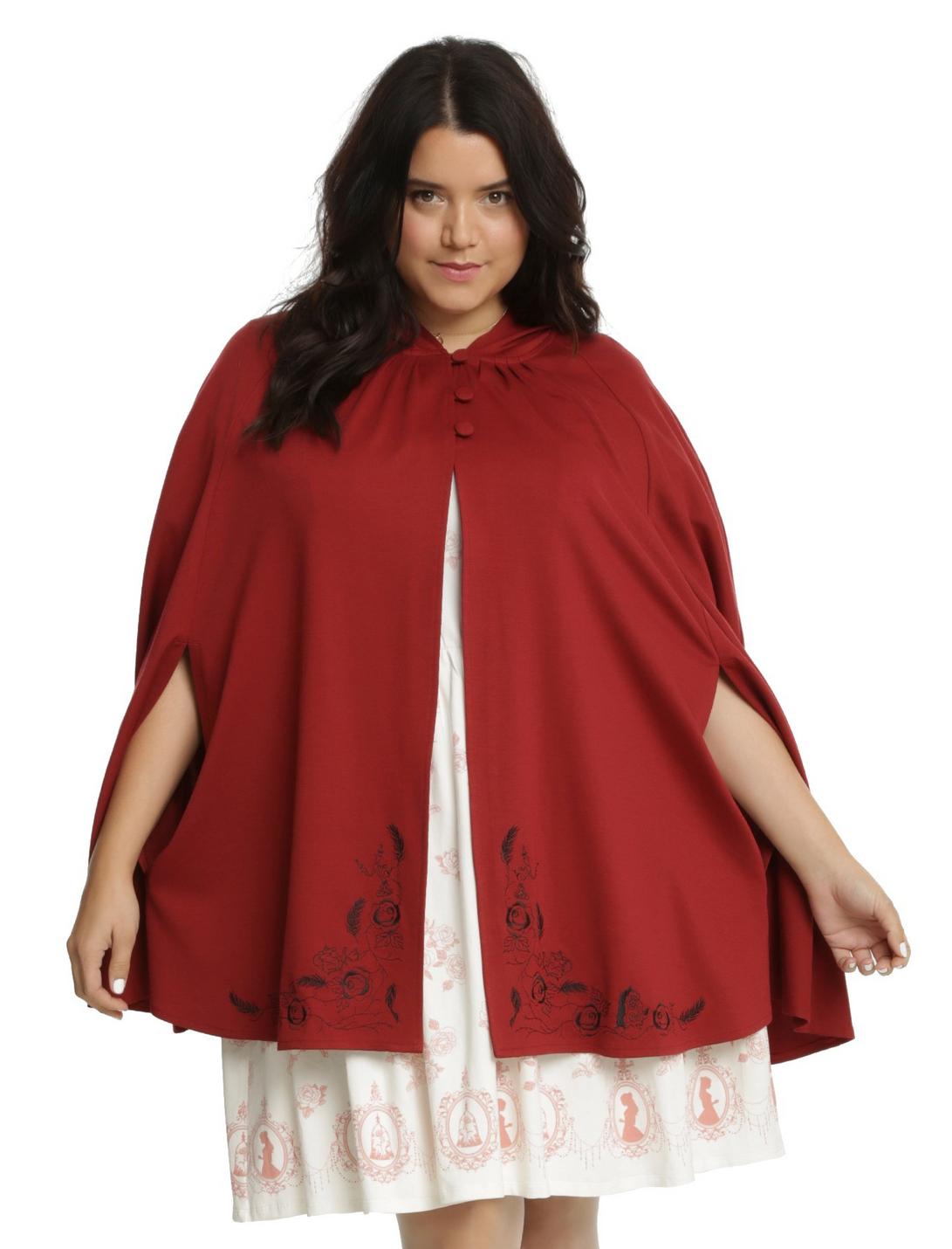Disney Beauty And The Beast Belle Cape Plus Size, RED, hi-res