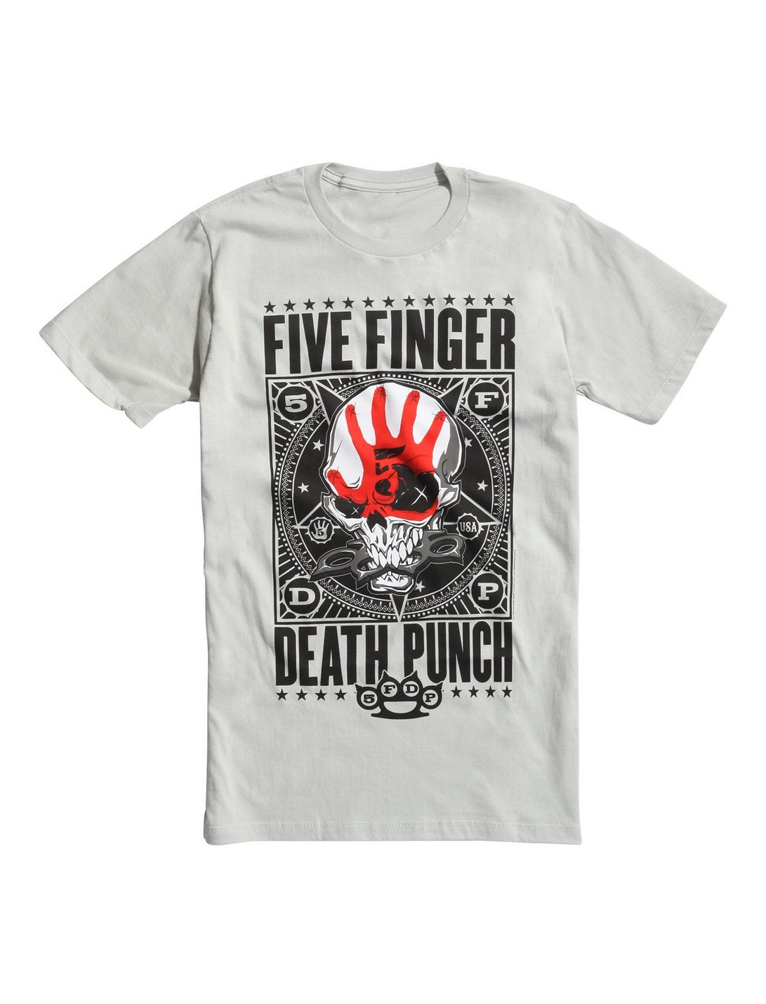 Five Finger Death Punch Punchagram T-Shirt, GREY, hi-res