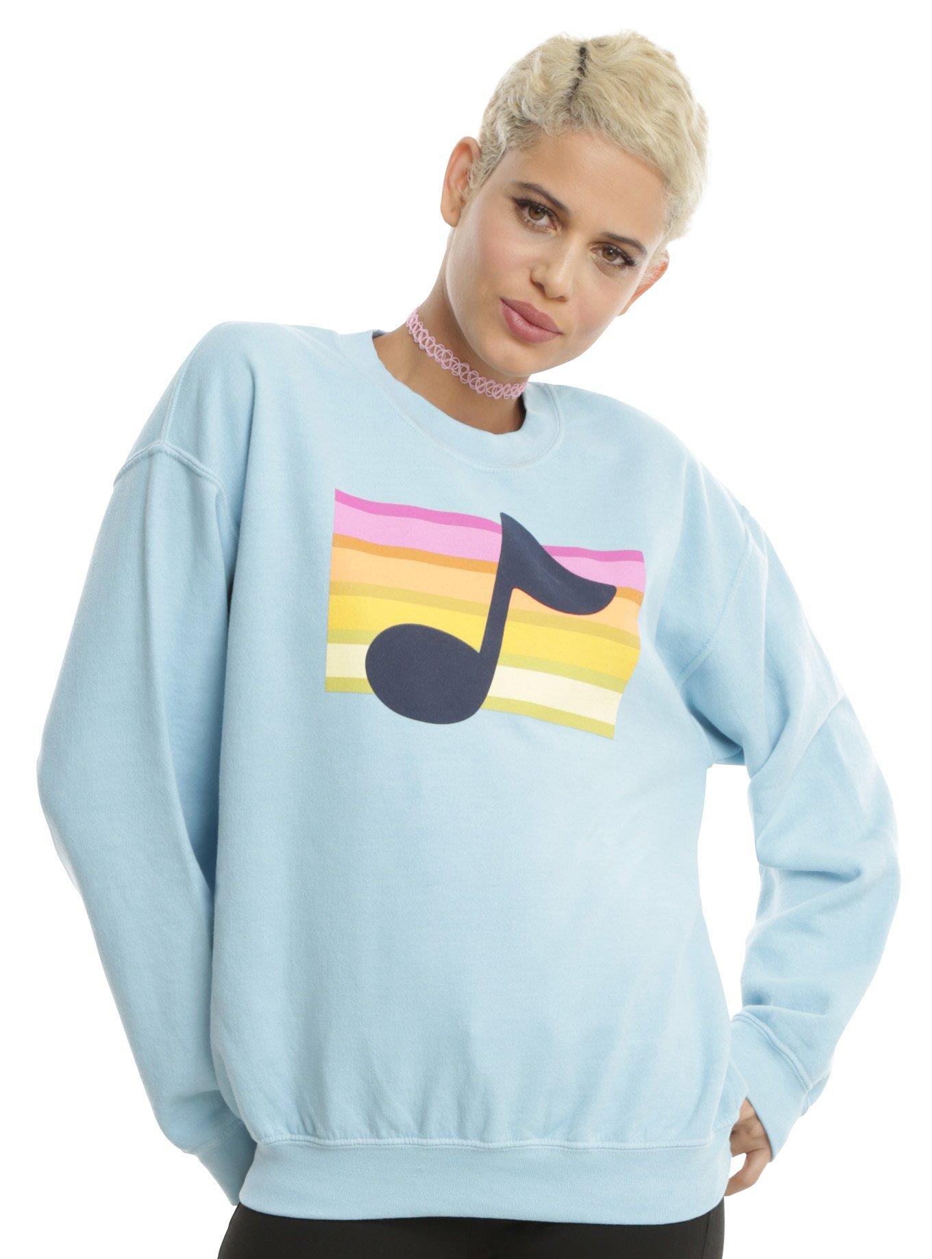 Disney Gravity Falls Mabel Rainbow Music Note Girls Sweatshirt, BLUE, hi-res