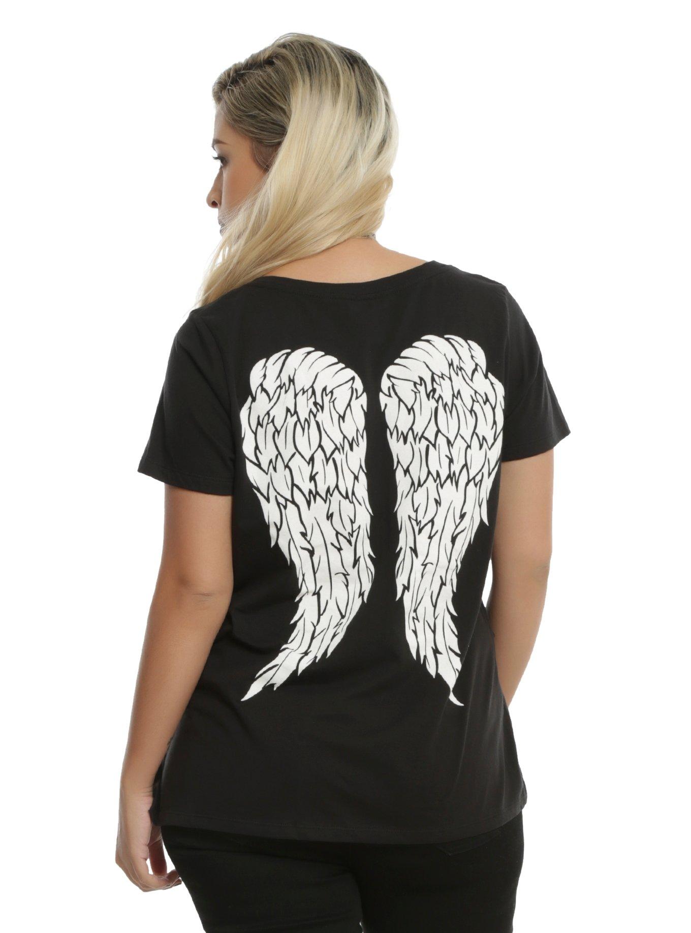 The Walking Dead Daryl Dixon Wings Girls T-Shirt Plus Size, BLACK, hi-res