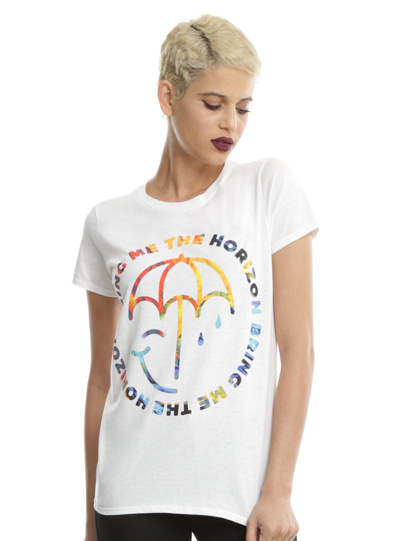 Bring Me The Horizon Tie Dye Umbrella T-Shirt, WHITE, hi-res