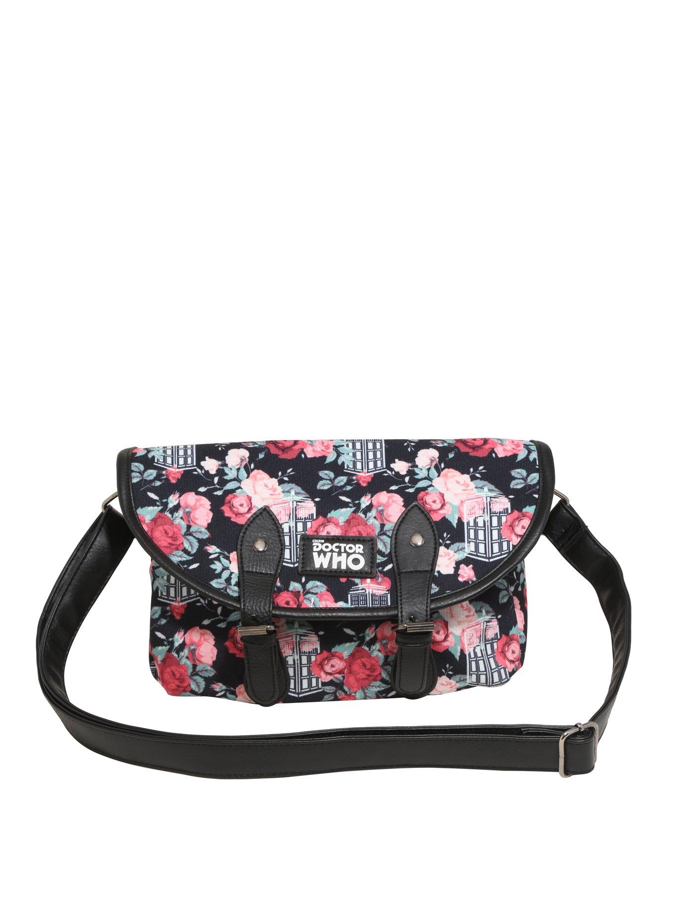 Doctor Who Floral Crossbody Bag, , hi-res