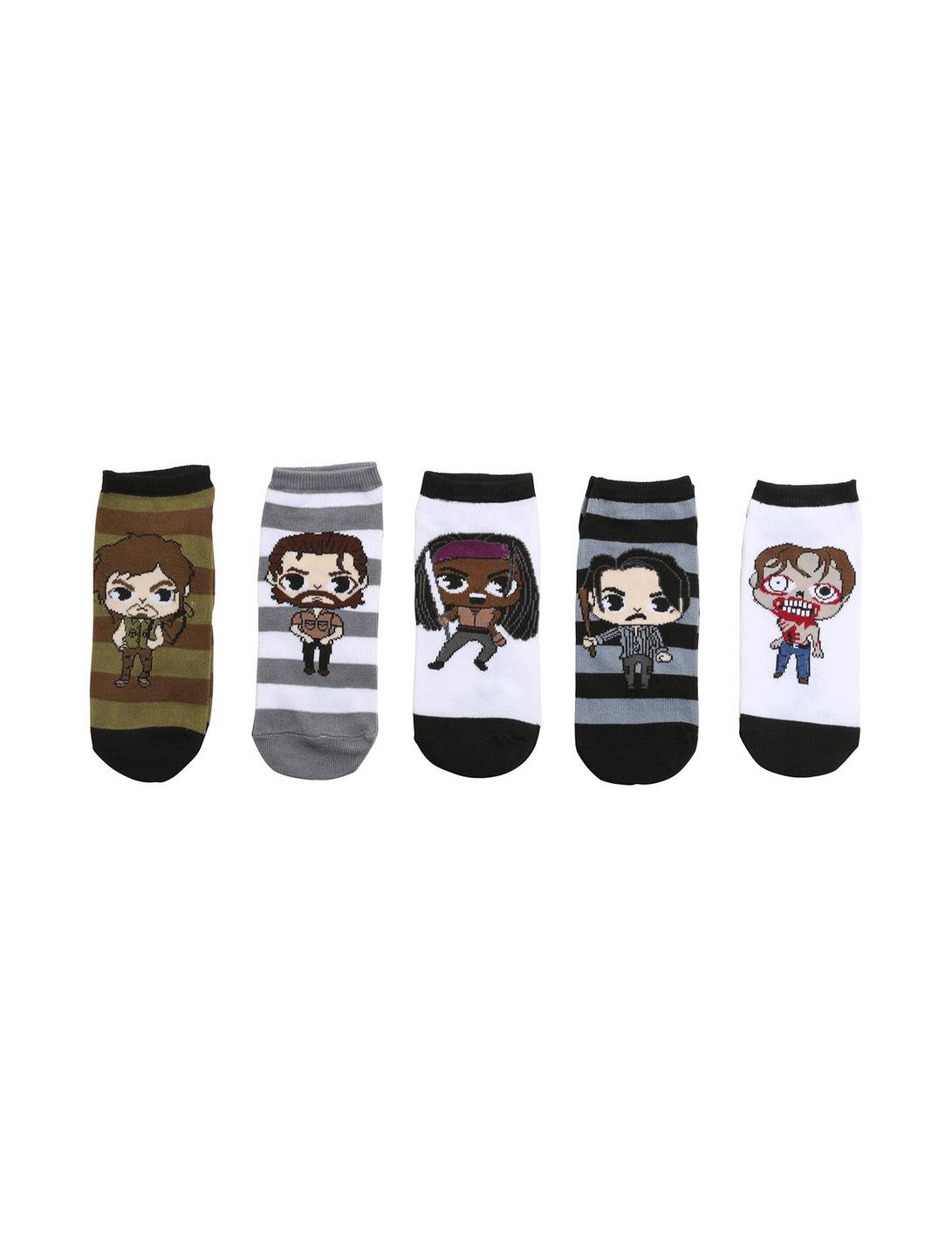 The Walking Dead Chibi No-Show Socks 5 Pair, , hi-res