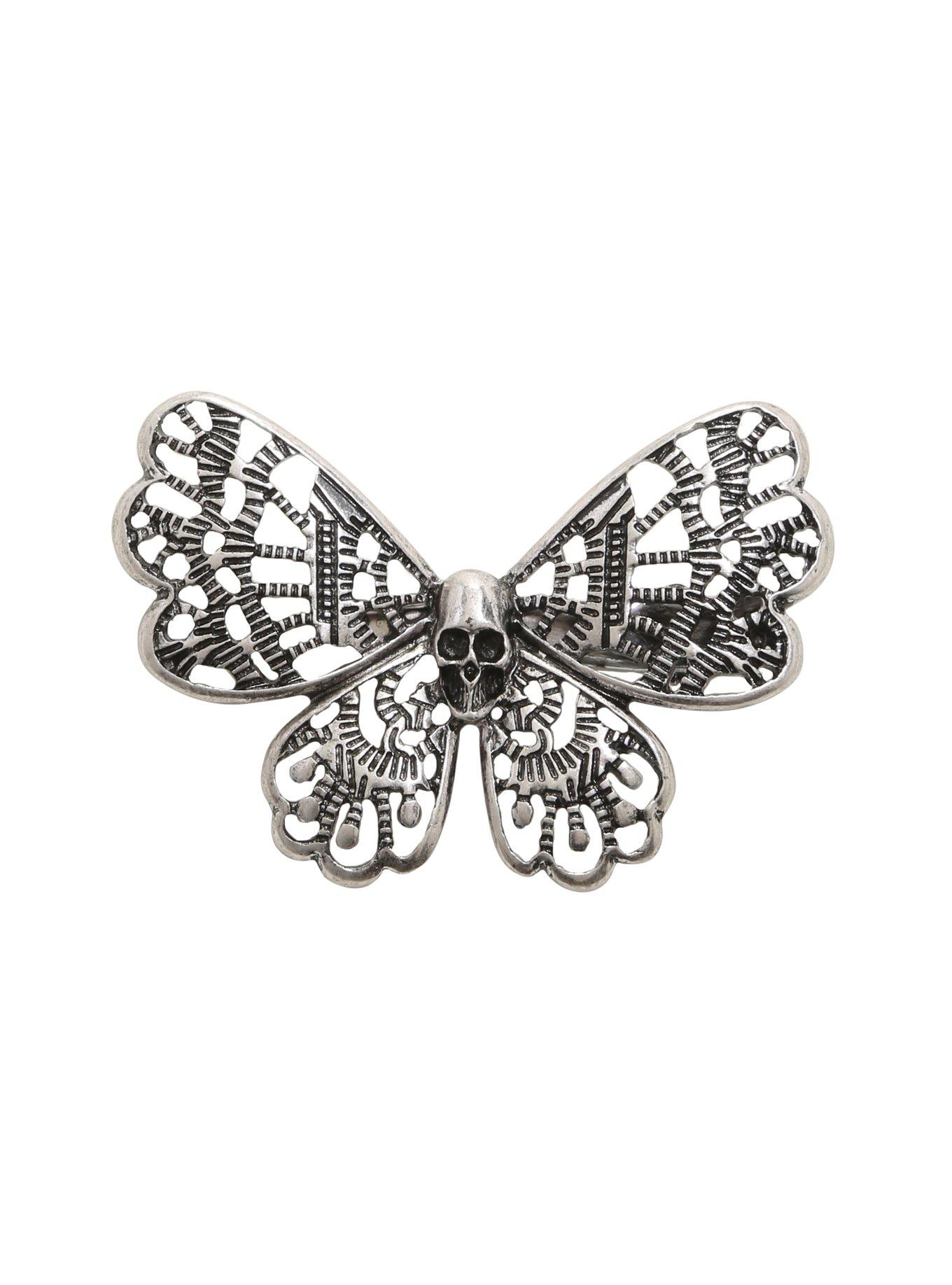 Blackheart Skullerfly Metal Hair Clip, , hi-res