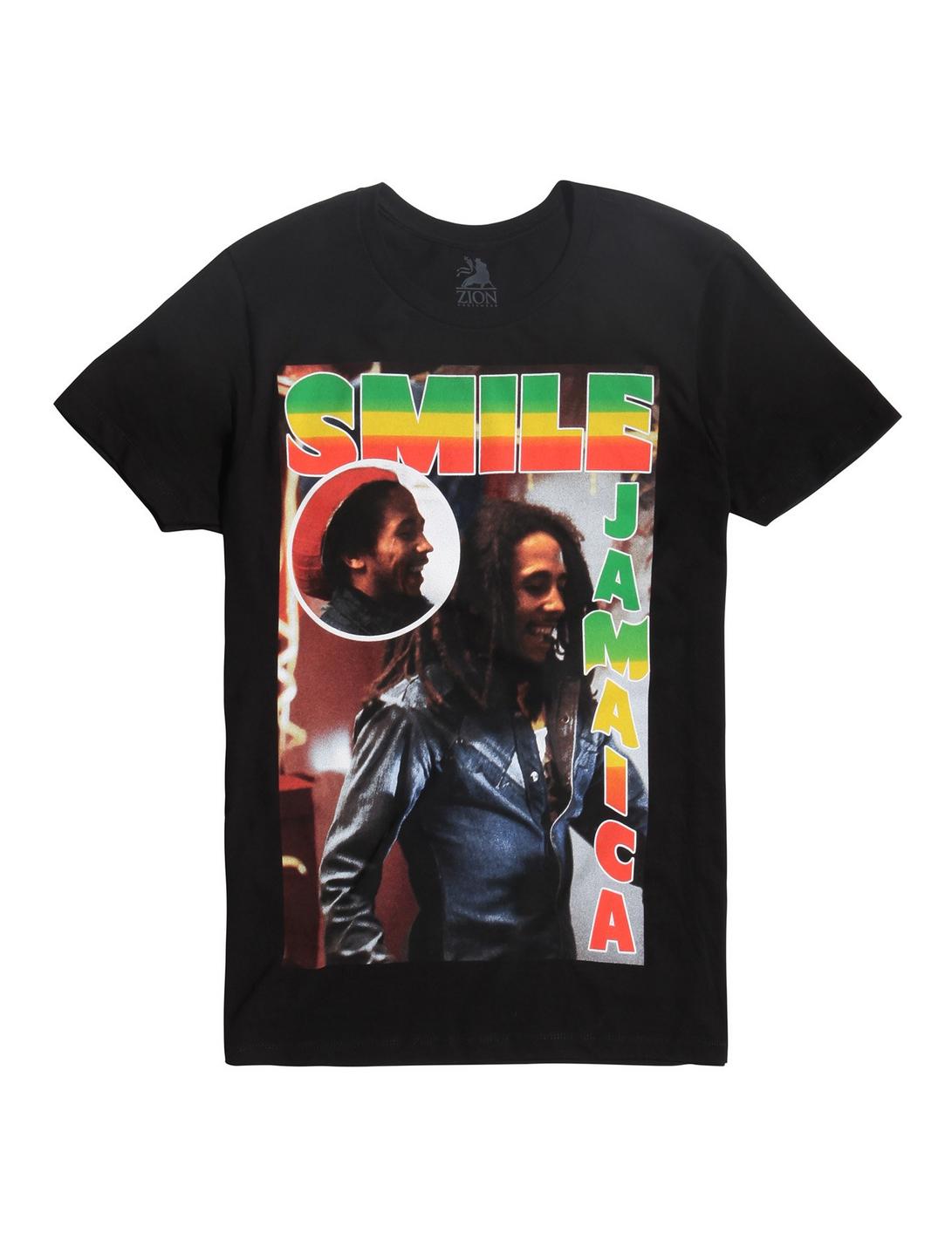 Bob Marley Smile Jamaica T-Shirt, BLACK, hi-res